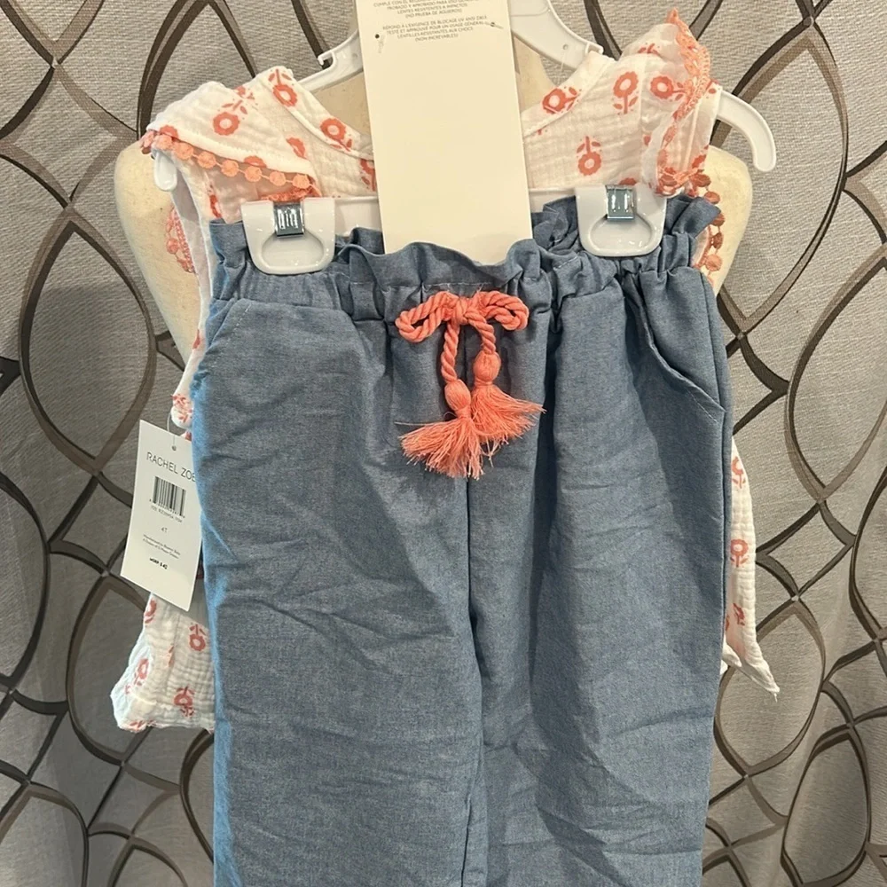 NEW 3 piece Rachel Zoe Toddler Outfit: Top, Pants, and Sunglasses Size 4T